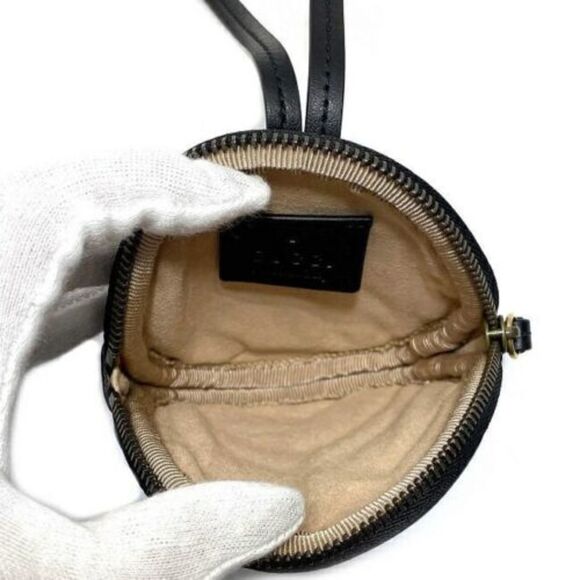 Gucci Mini Bag Black Gold GG Leather - Picture 8 of 9